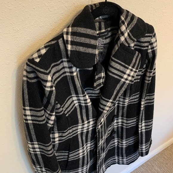 New York & Company black and white wool coat size 2 - Picture 7 of 8